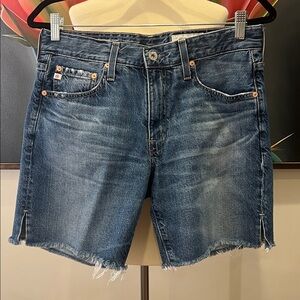 AG Ex-Boyfriend Mid-Rise Bermuda Denim Shorts